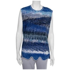 Kenzo Top senza maniche stampato in neoprene blu L.L.A.