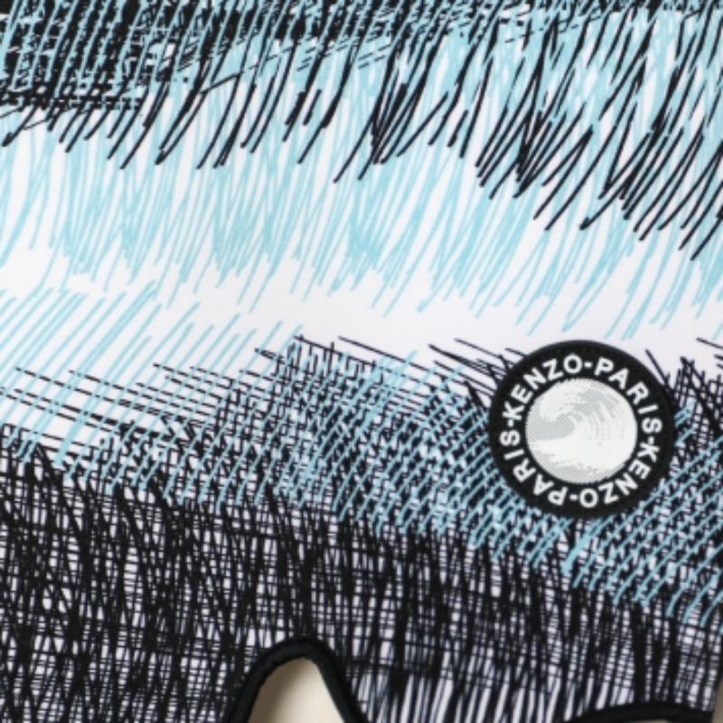 Kenzo, top oversize sans manches imprimé en néoprène bleu, taille M en vente 1