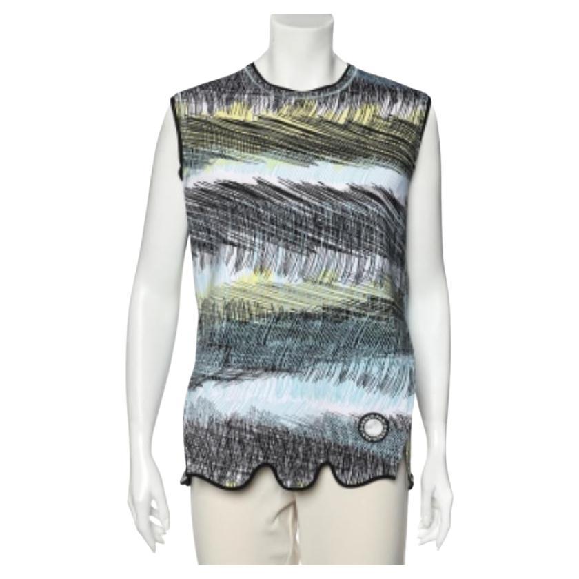 Kenzo, top oversize sans manches imprimé en néoprène bleu, taille M en vente
