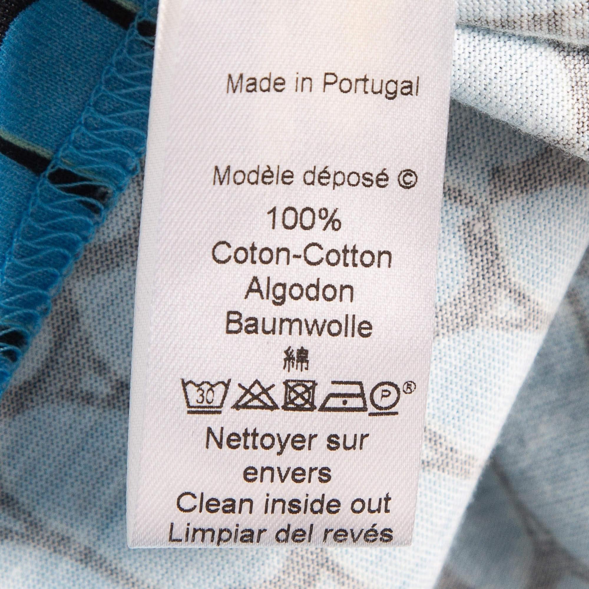 Kenzo Blue Printed Cotton Crew Neck Short Sleeve T-Shirt XS For Sale 1