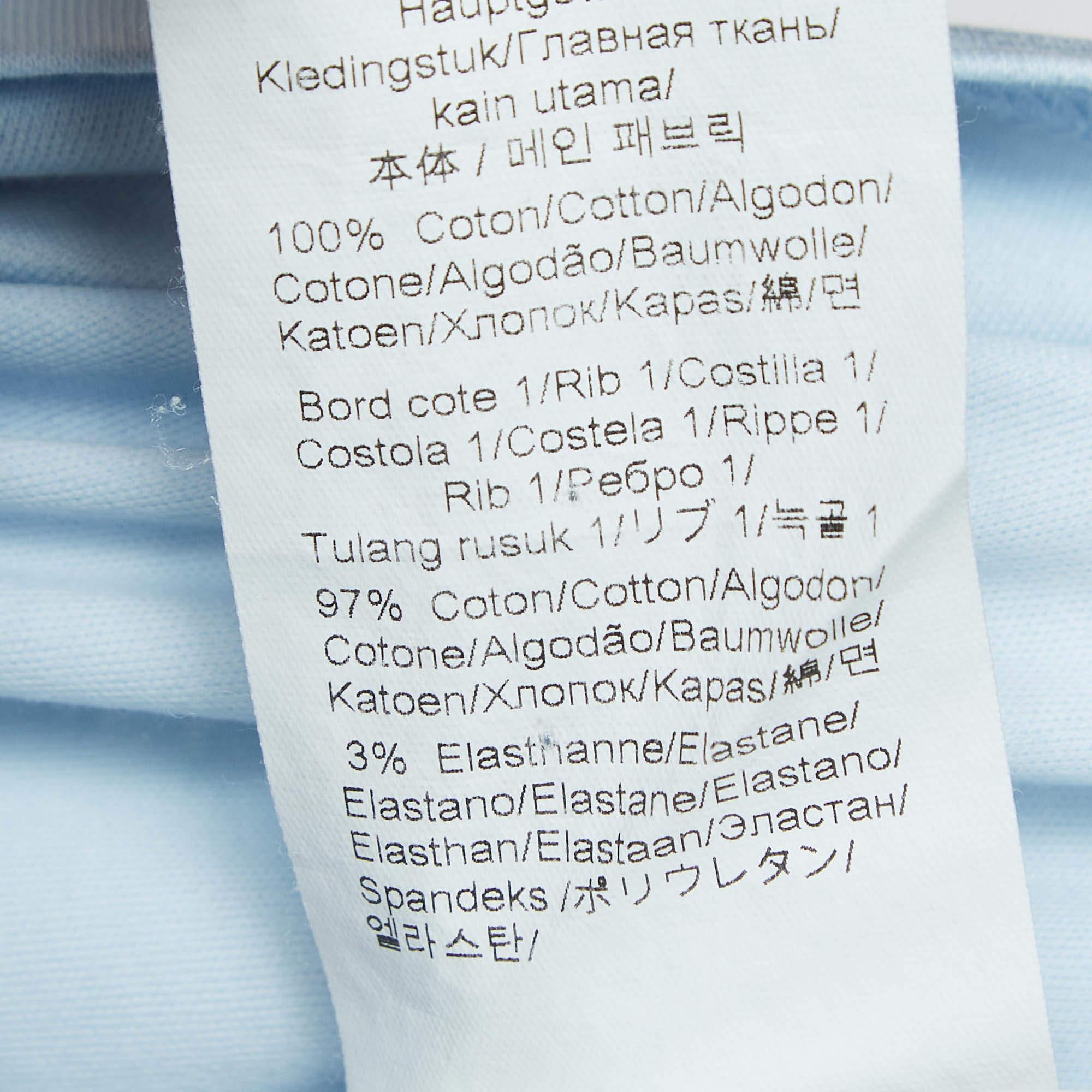 Kenzo Blue Printed Cotton Knit Tshirt S For Sale 2