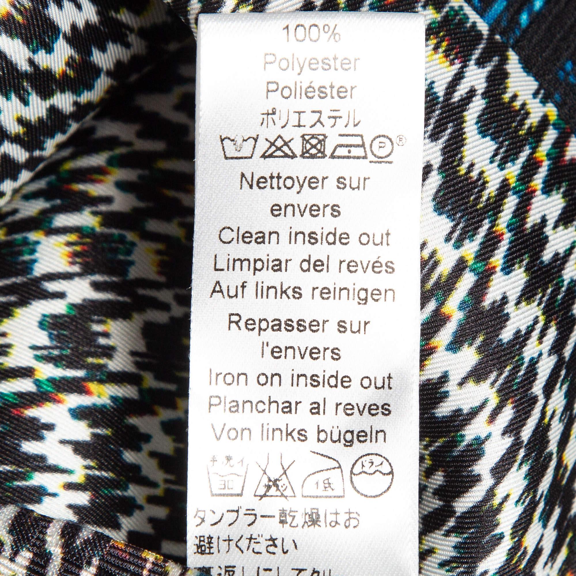 Kenzo Blue Printed Crepe Sleeveless Top M For Sale 3