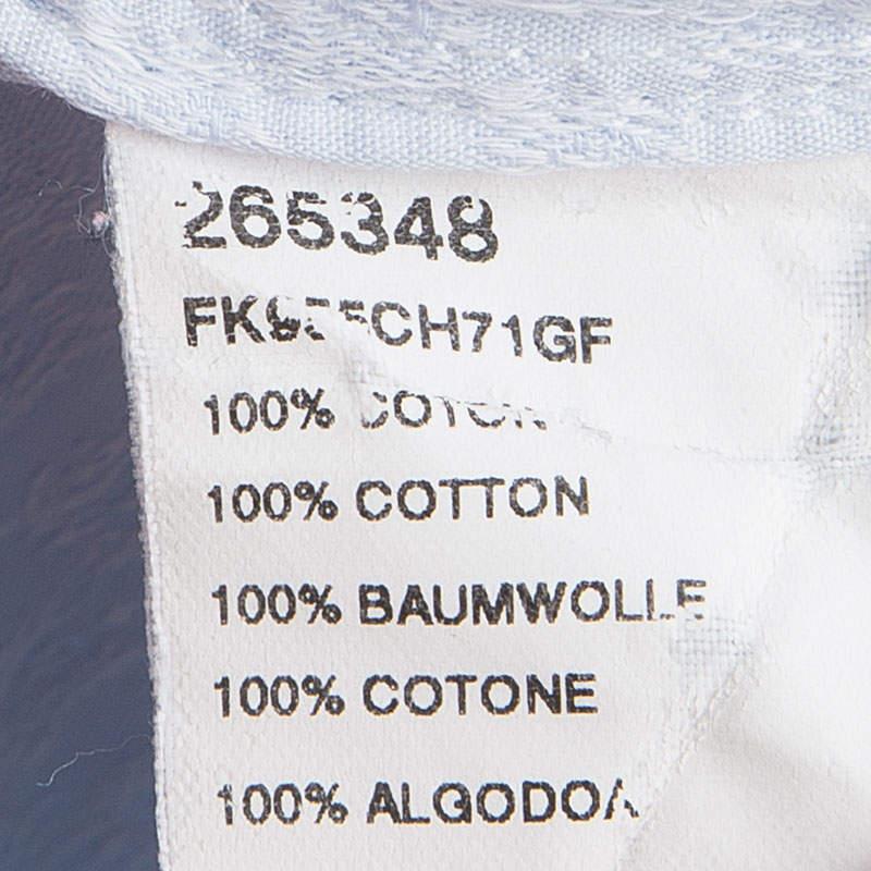 Kenzo Blue Textured Paisley Motif Cotton Comfort Fit Long Sleeve Shirt 4XL For Sale 3