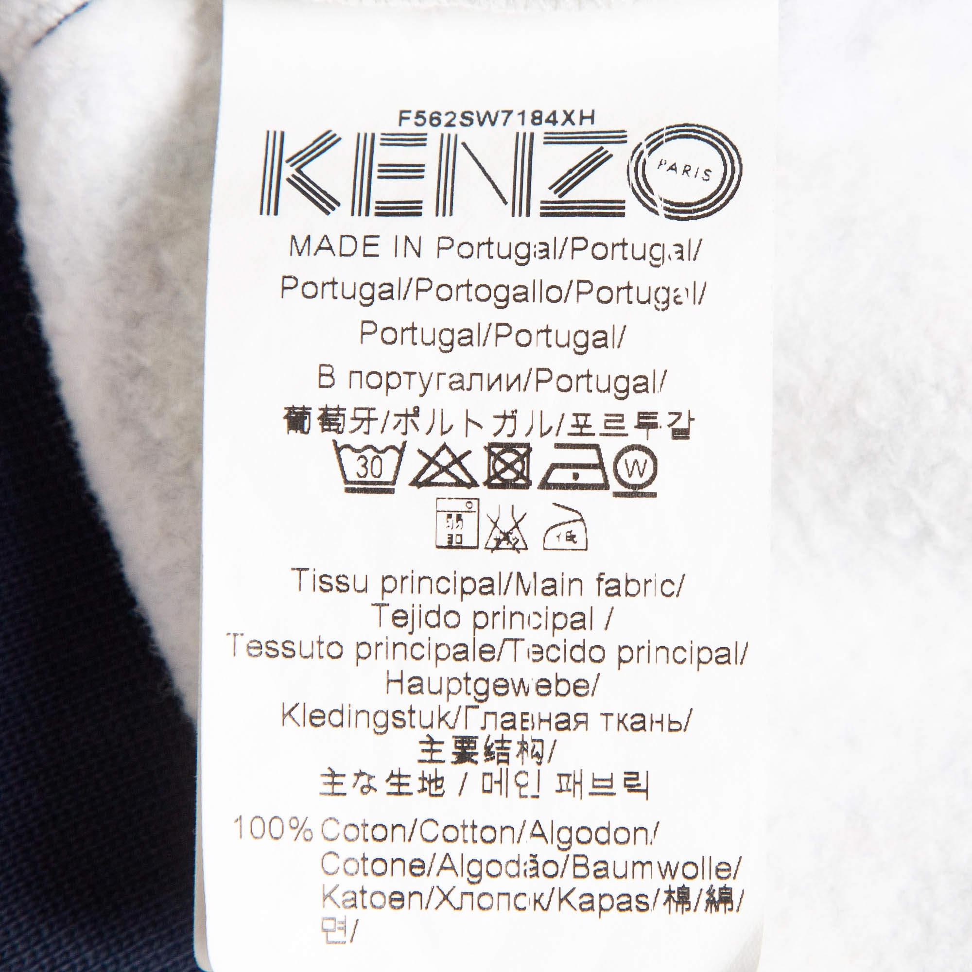 Women's Kenzo Blue Tiger Print Cotton Crew Neck Sweatshirt XL