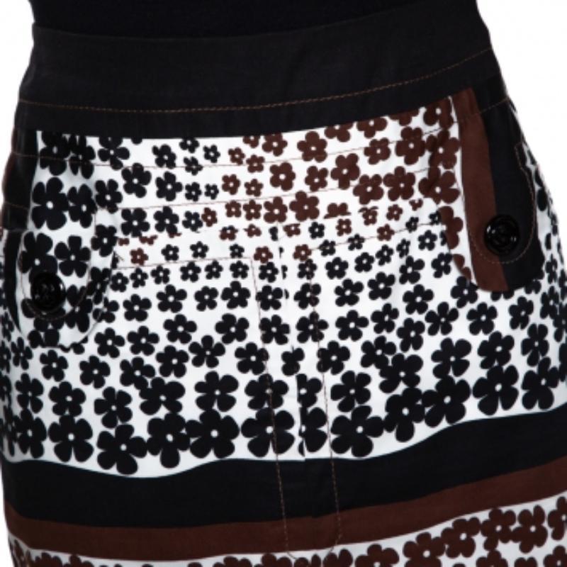 Kenzo Brown Floral Print Cotton Maxi Skirt S Bon état - En vente à Dubai, Al Qouz 2