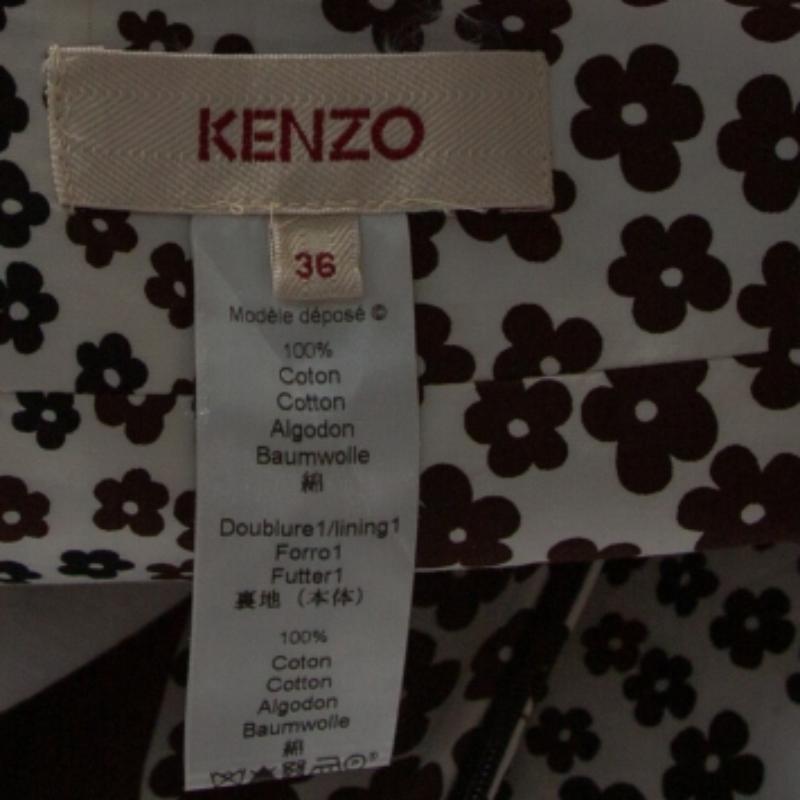 Kenzo Brown Floral Print Cotton Maxi Skirt S Pour femmes en vente