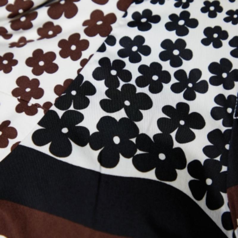 Noir Kenzo Brown Top à nouer à la taille en coton imprimé de fleurs M en vente