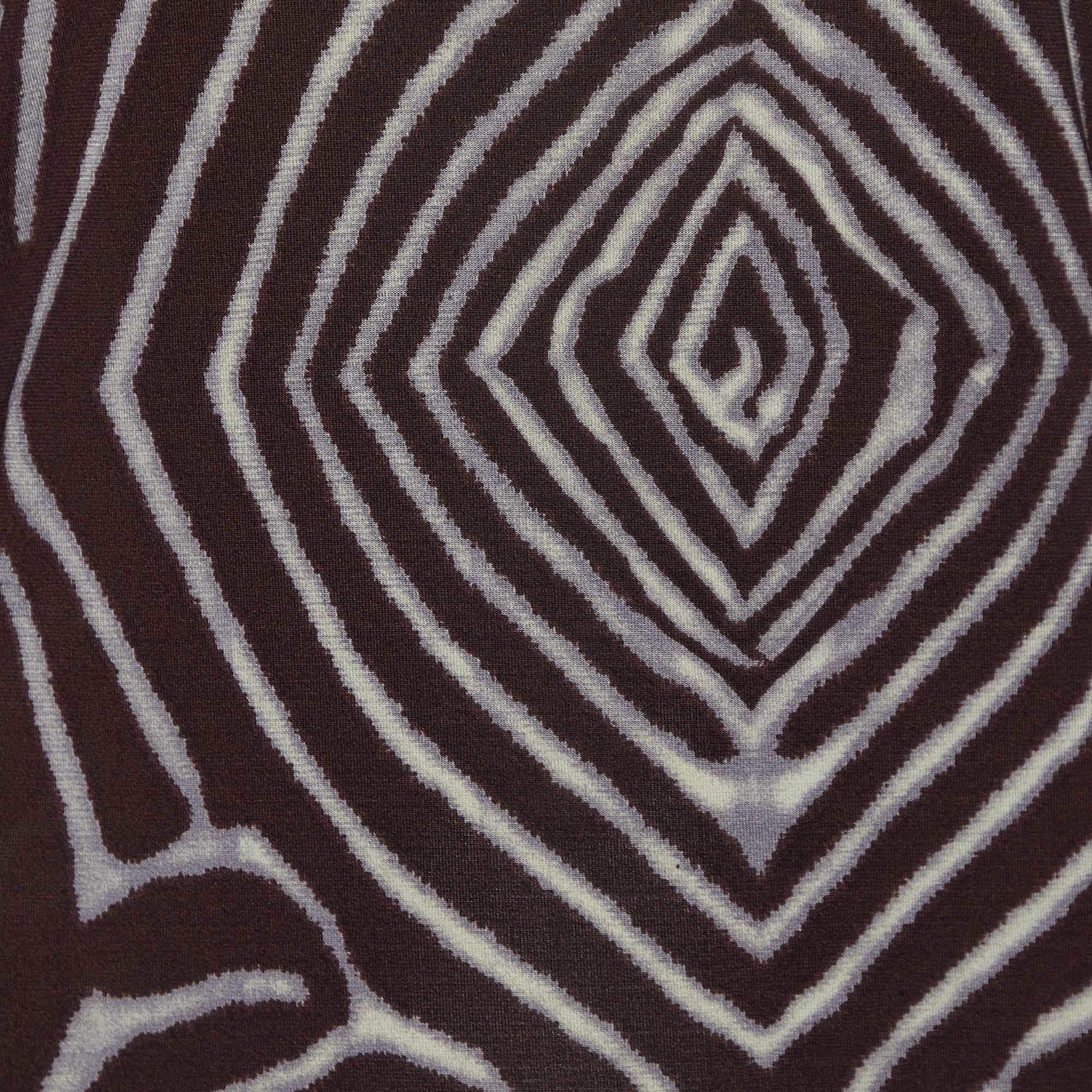 Black Kenzo Brown Printed Jersey Full Sleeves Top M For Sale