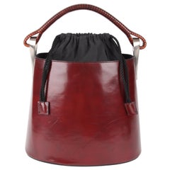 Kenzo - Sac seau Pagodon en cuir bourgogne 1998