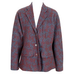 Kenzo Burgundy Wool Paisley Vintage 90s Jacket