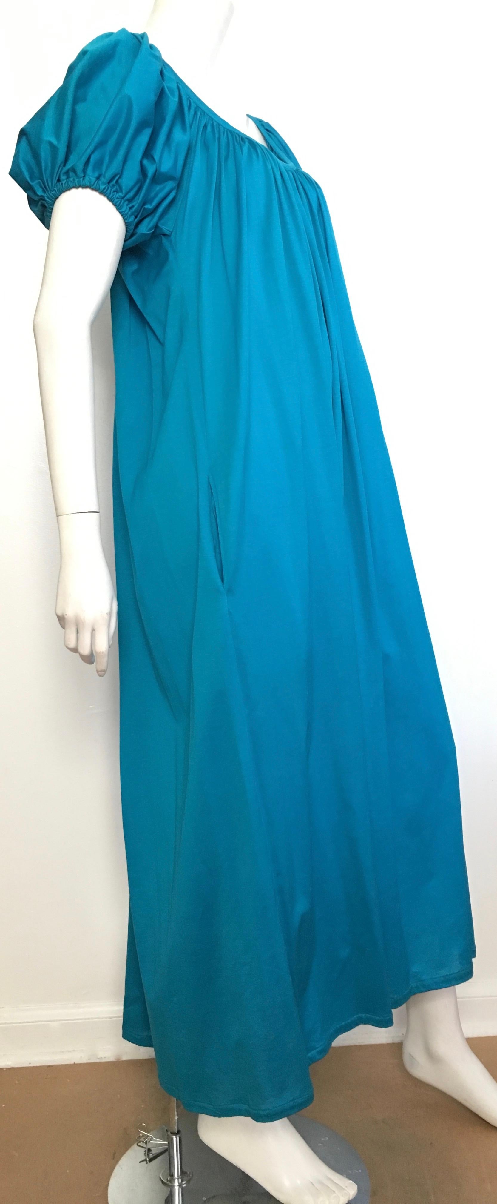 Kenzo Cotton Maxi Dress with Pockets Size 8. Made in France. For Sale 1