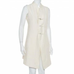 Kenzo Gilet mi-long en lin brodé crème L