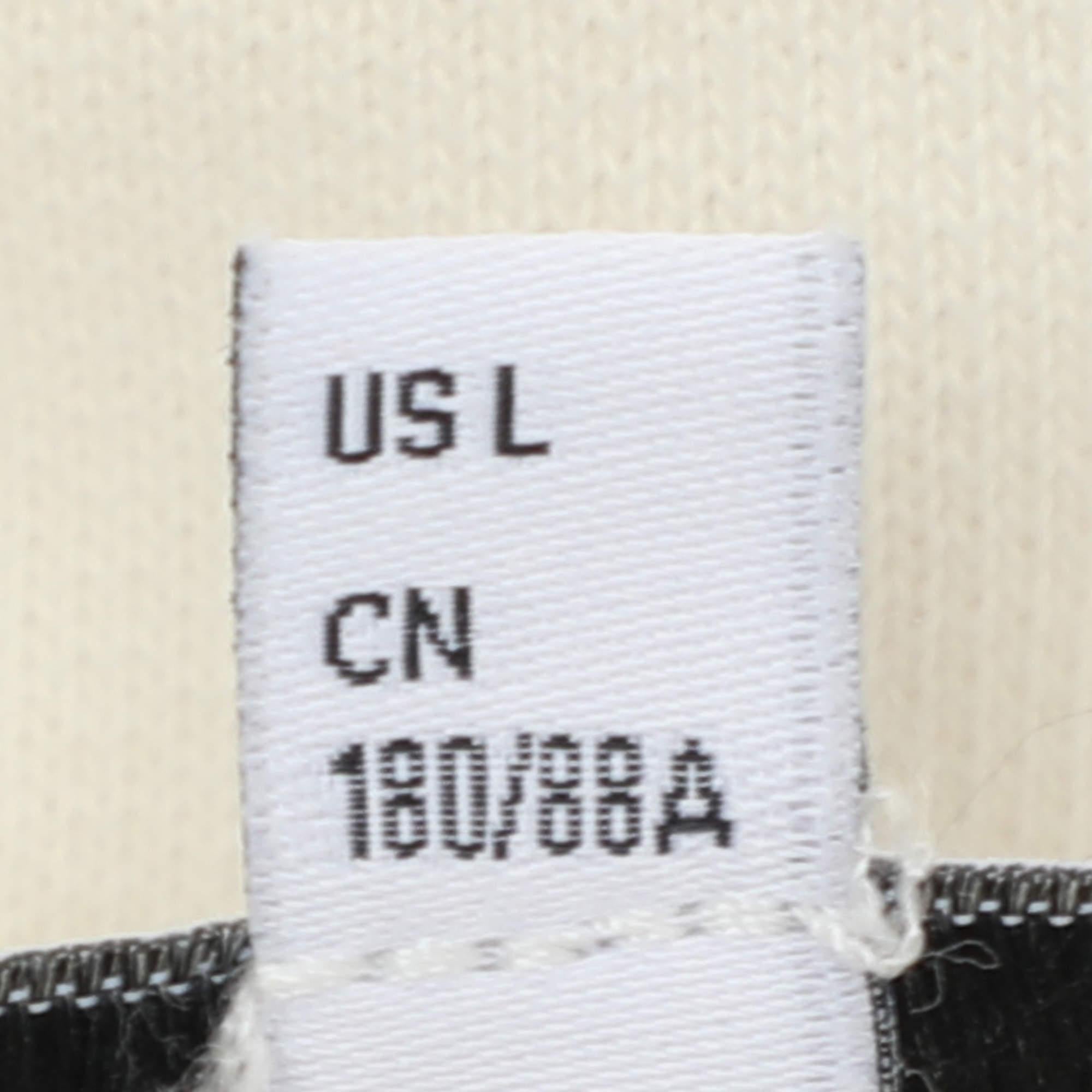 Kenzo Cream Printed Cotton Knit Hoodie Sweatshirt L For Sale 2