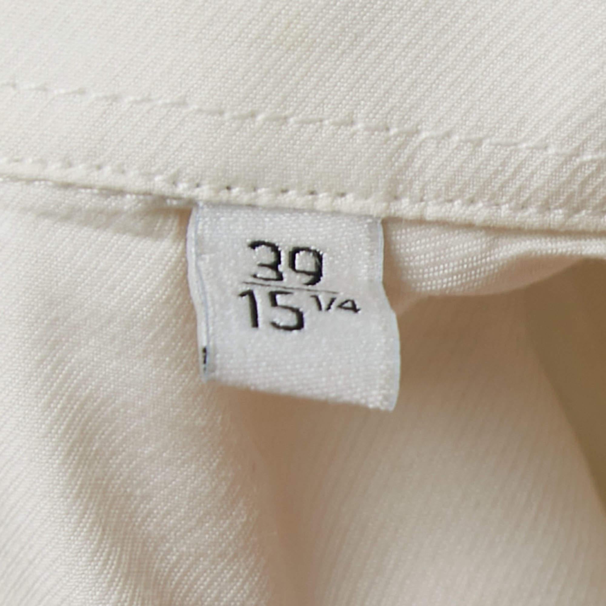 Kenzo, camicia in cotone bianco e crema con bottoni, M. I. in vendita 1