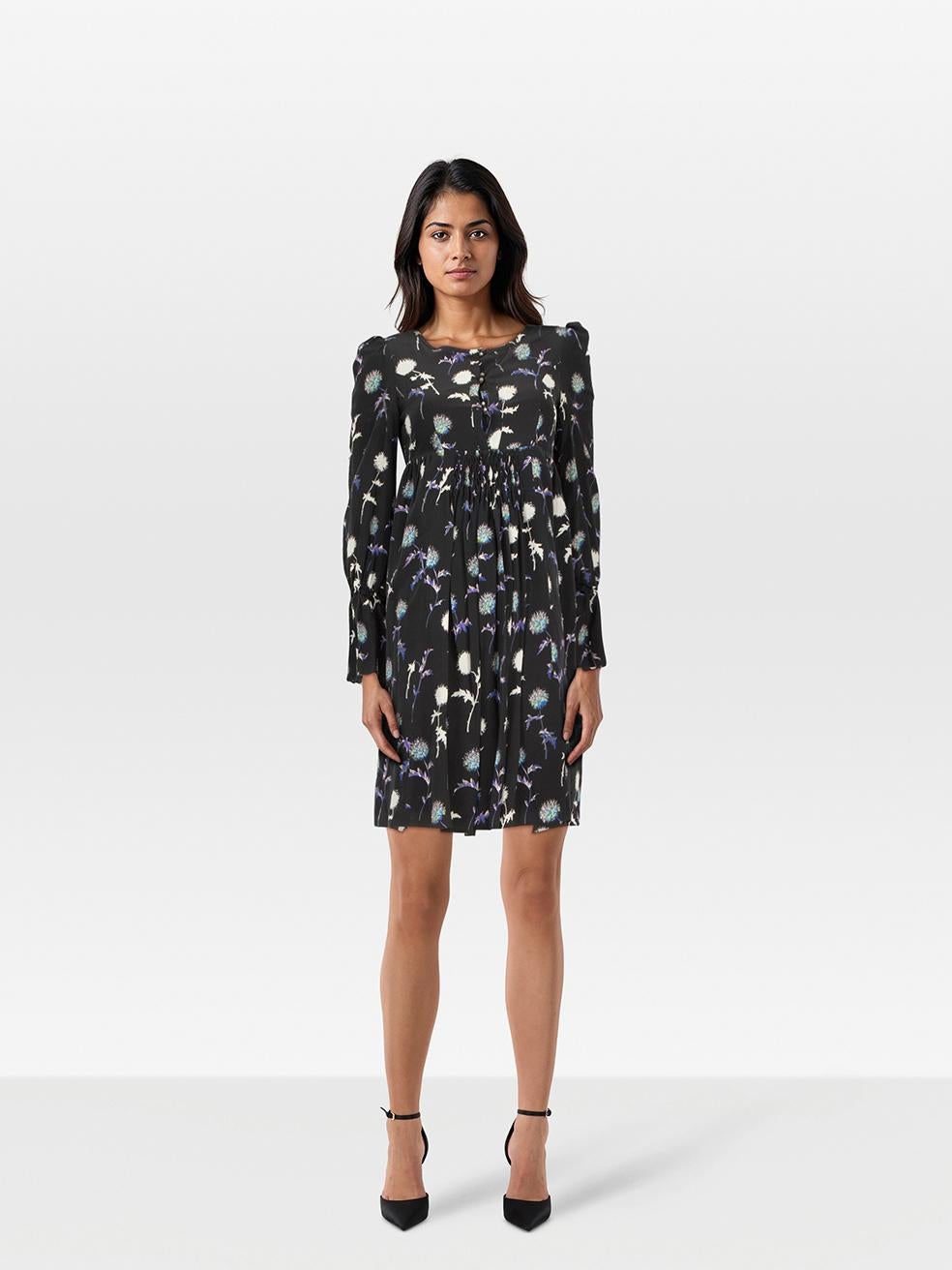 Kenzo Löwenzahn Print Seidenkleid Größe XS
