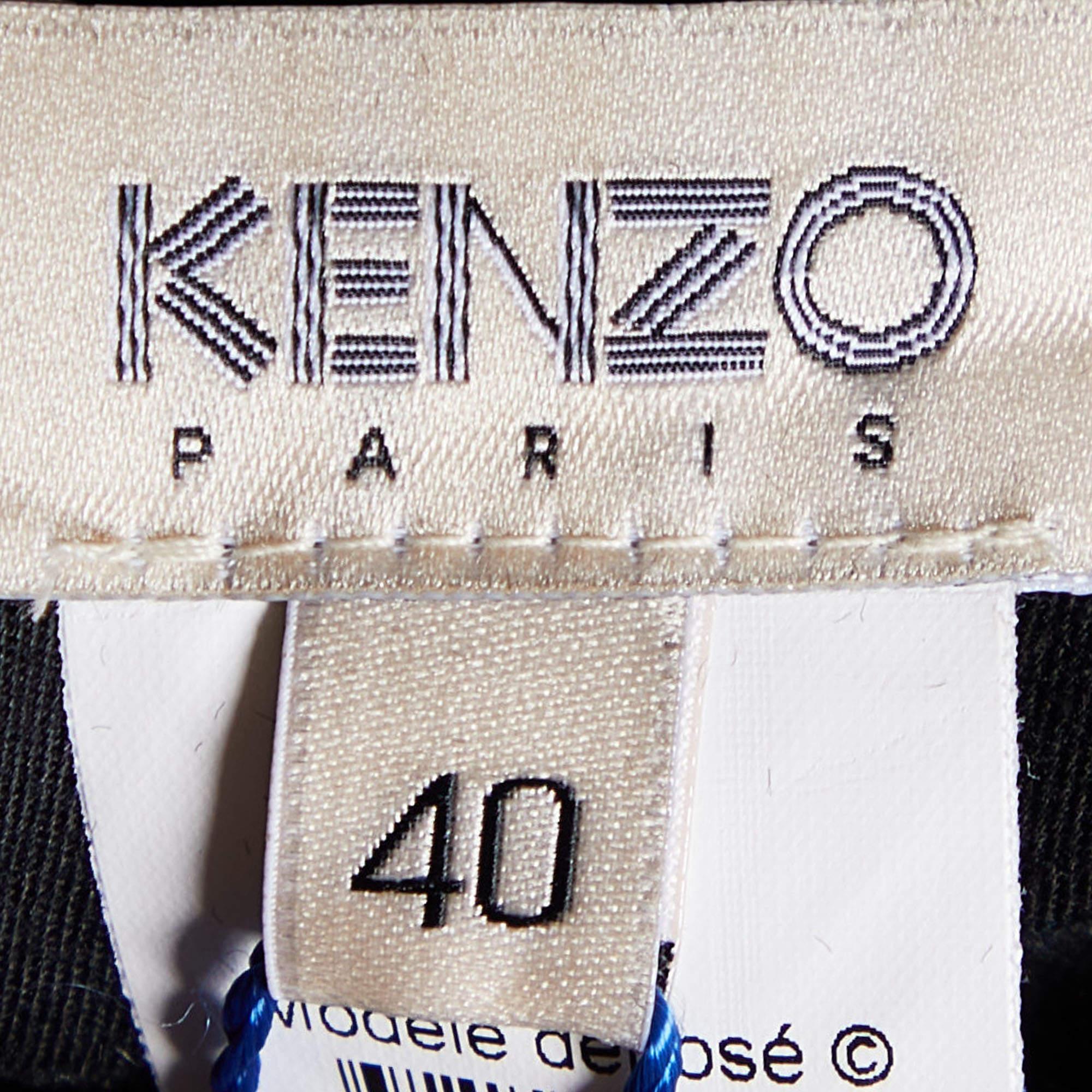 Kenzo Dark Green Boucle Mini Skirt M In New Condition For Sale In Dubai, Al Qouz 2