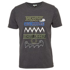 Kenzo - Maglietta girocollo in cotone stampato grigio scuro M. T. I.