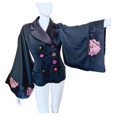 Kenzo Defile Kimono Couture Runway A/W 2004 AH04 Bell Bat Sleeve Silk et