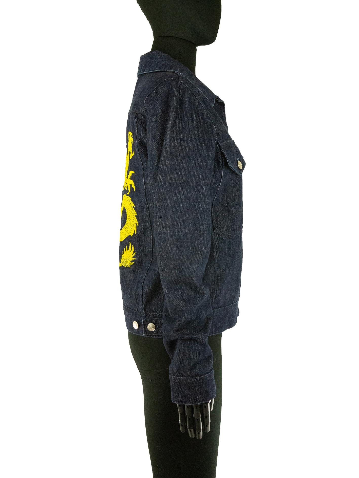 Kenzo - Veste en jean avec broderie de dragon Bon état - En vente à London, GB
