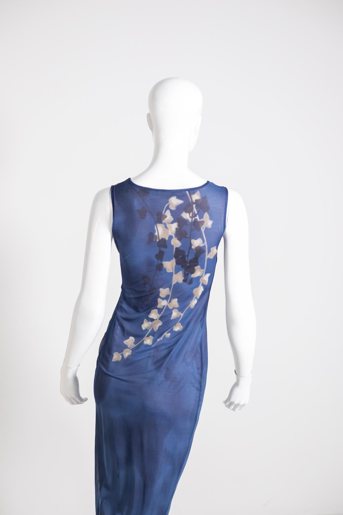 Women's Kenzo Elegant Blue Vintage Dress For Sale