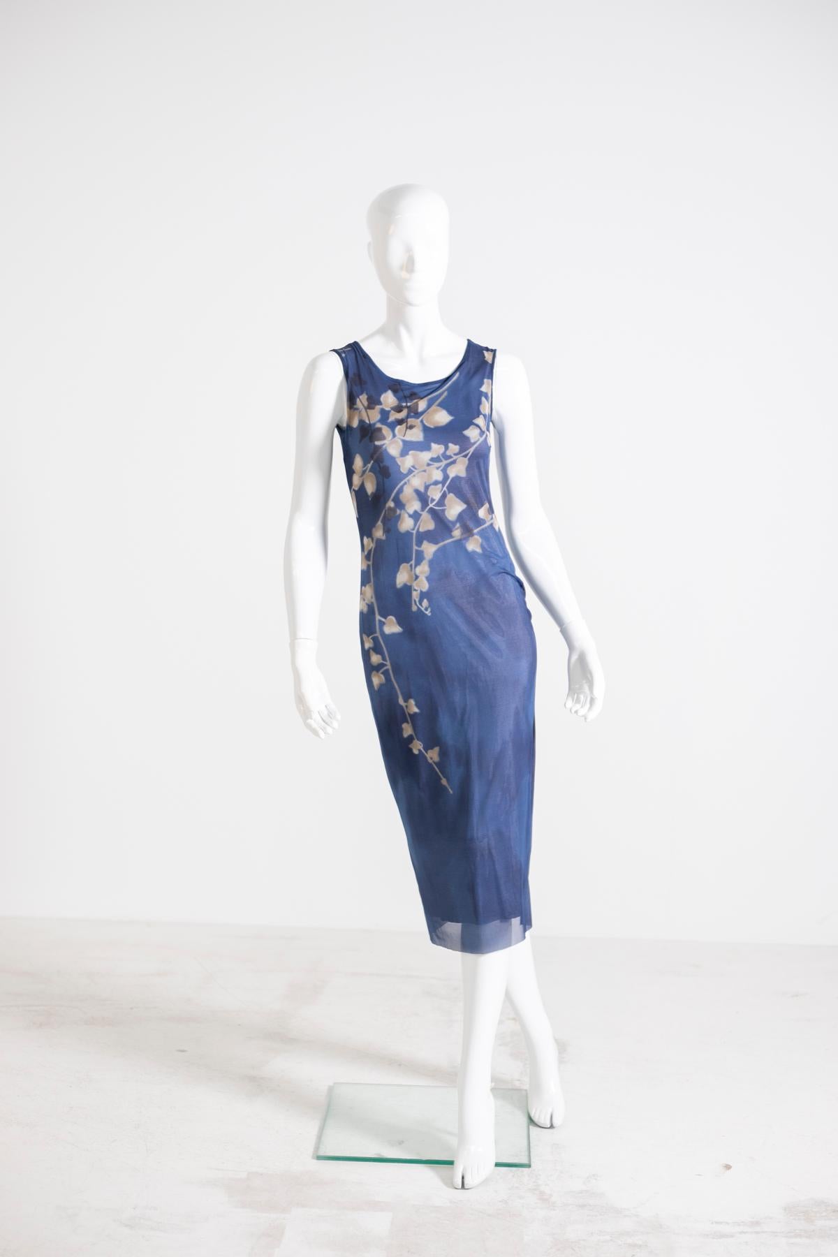 Kenzo Elegant Blue Vintage Dress For Sale 1