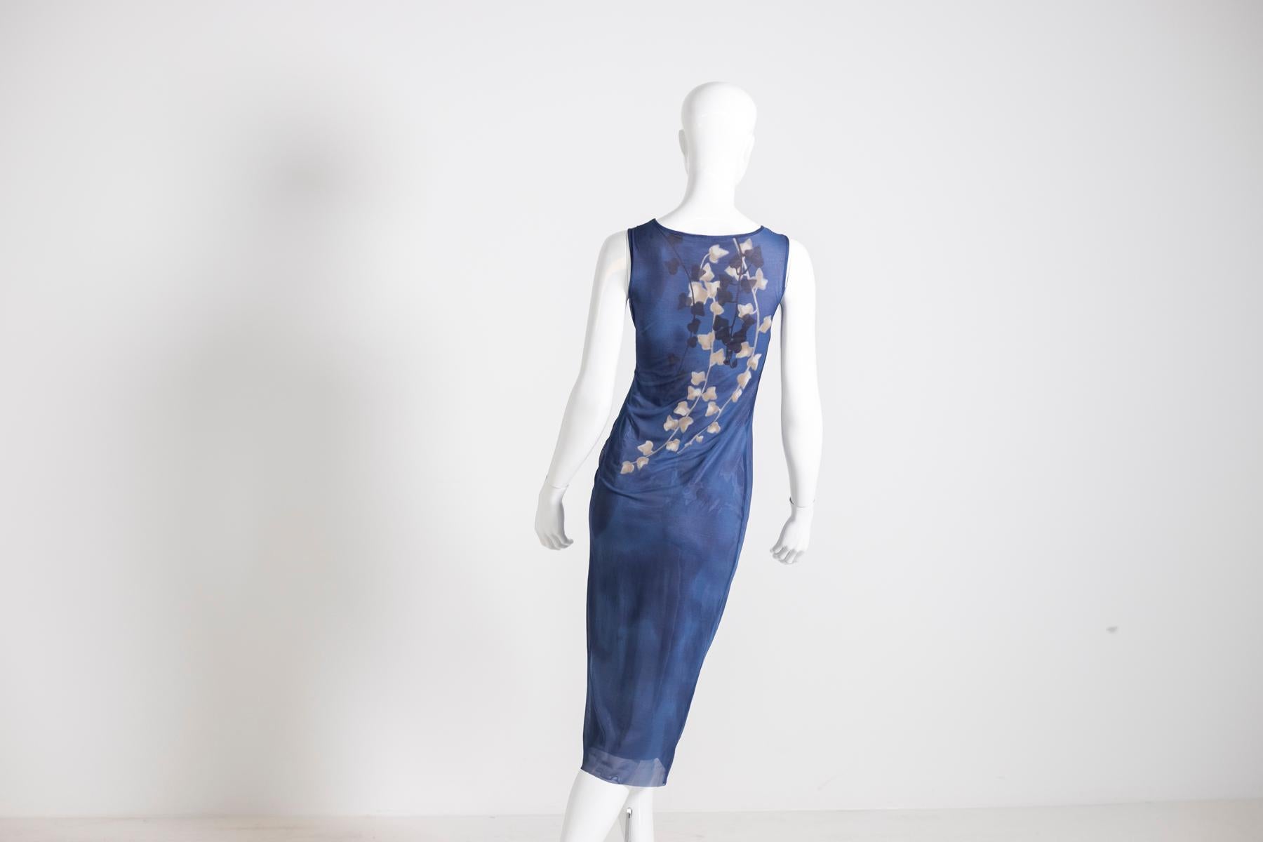 Kenzo Elegant Blue Vintage Dress For Sale 2