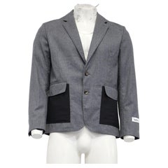Kenzo Expedition Contrast Pocket Blazer in Grey Wool