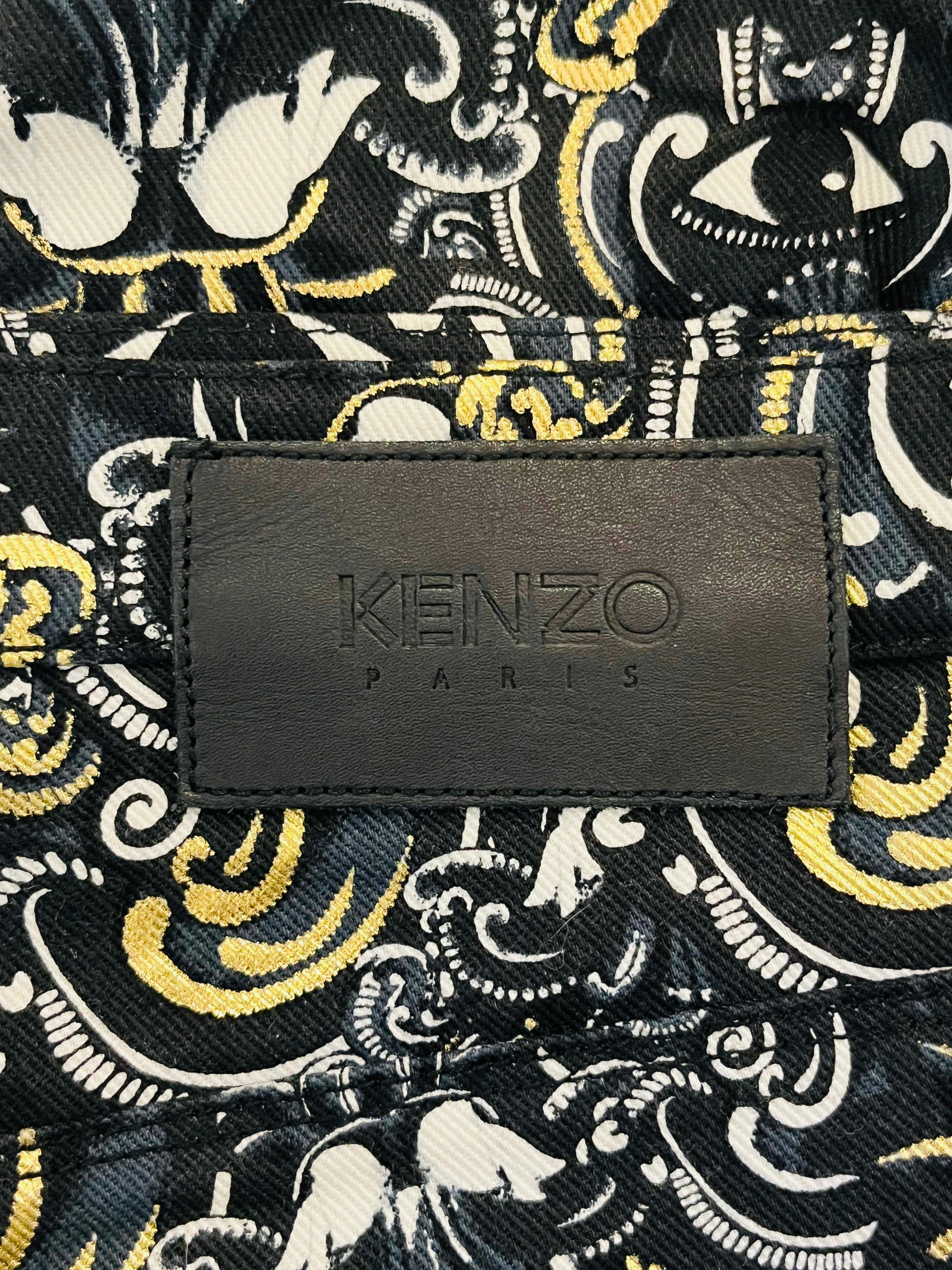 Kenzo 'Eye' Motif Paisley Print Cotton Trousers For Sale 1