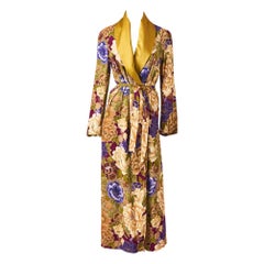 Vintage Kenzo Floral Pattern Belted Robe/Coat