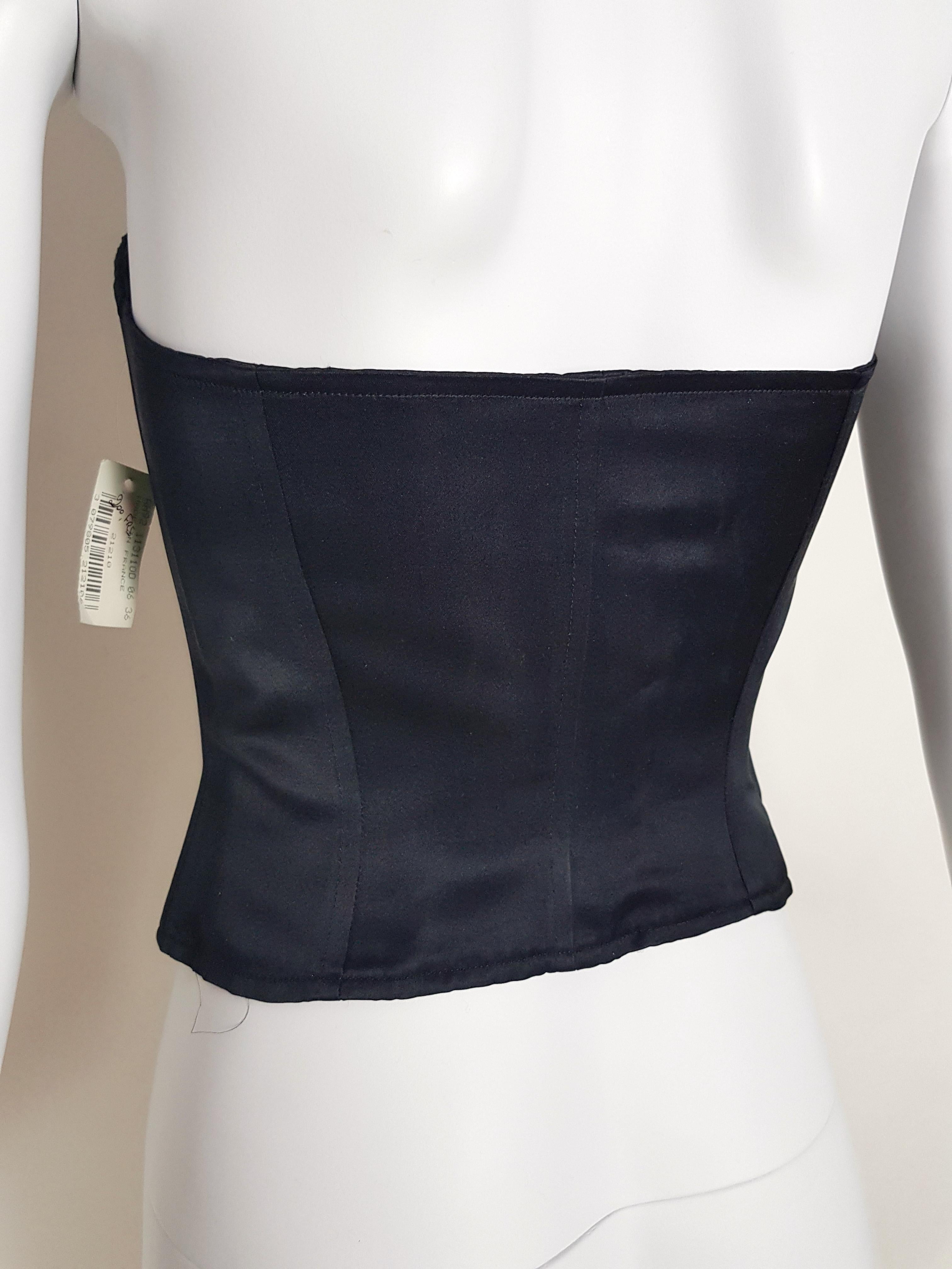Black KENZO FW 1992 black silk Bustier NEW with tag For Sale