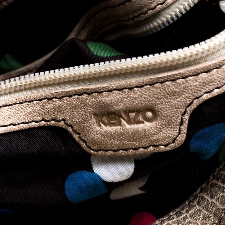 Kenzo Gold Leather Drawstring Studded Bucket Bag at 1stDibs kenzo