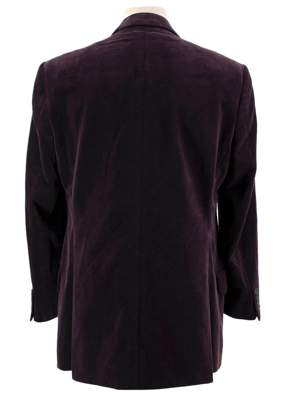 Black Kenzo Grape Wool Velvet Single Breasted Suit - Size L EU50 For Sale