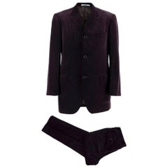 Kenzo Grape Wool Velvet Single Breasted Suit - Size L EU50