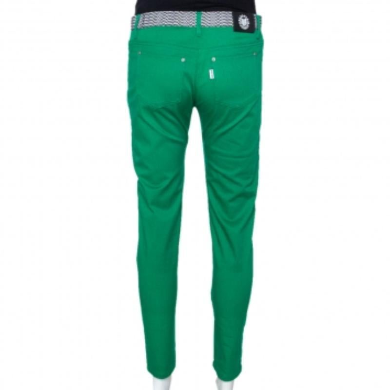 Vert Pantalon Kenzo à taille contrastée en coton vert M