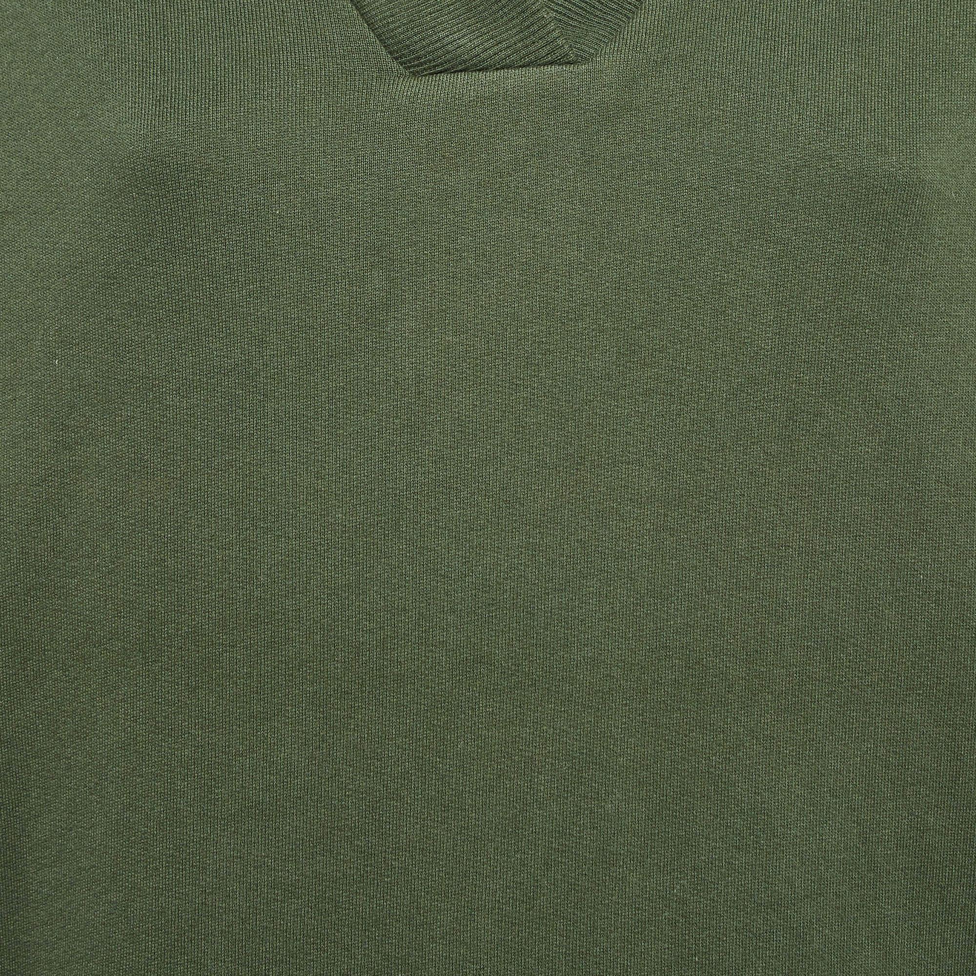 Noir Kenzo - Sweat-shirt imprimé en tricot de coton vert S en vente