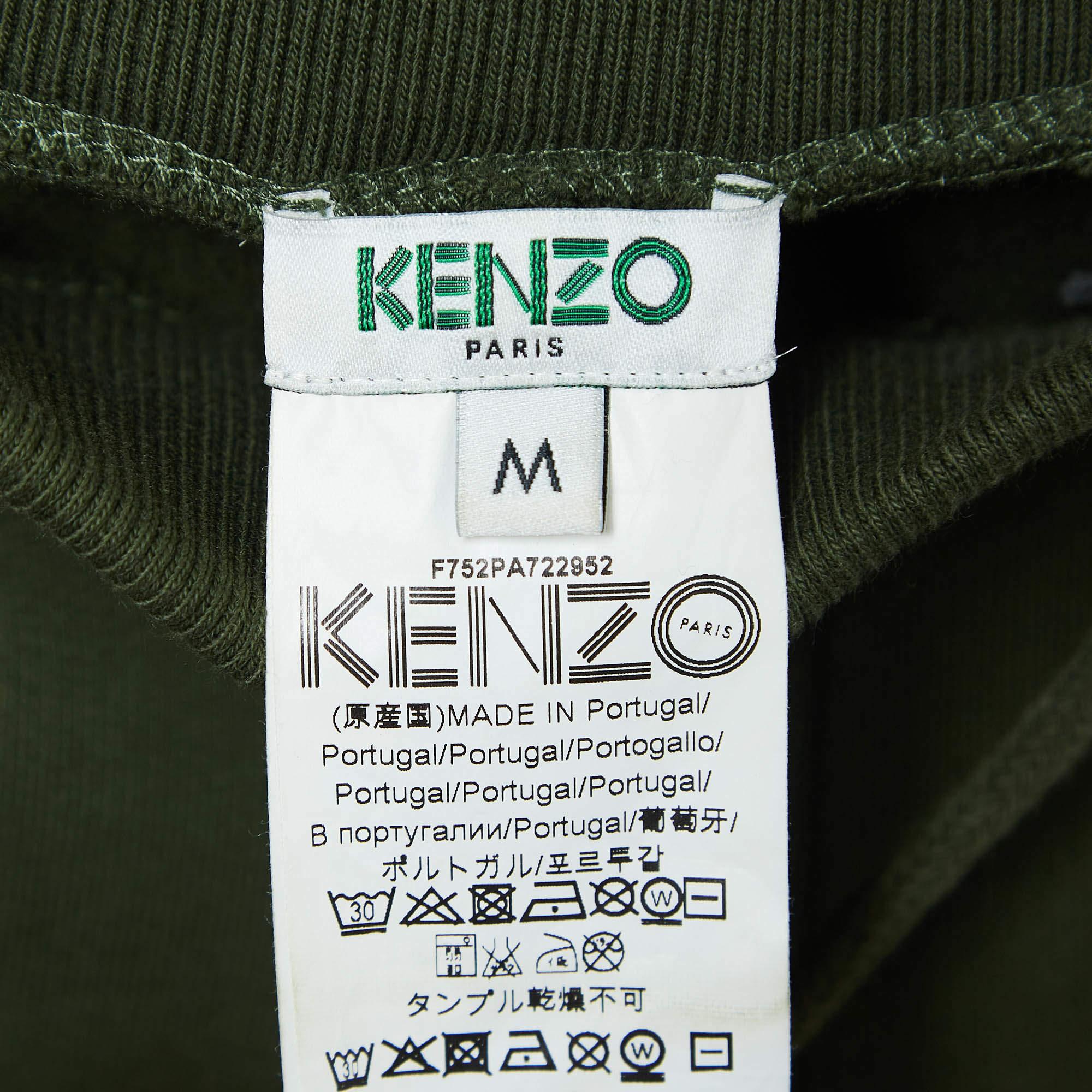 Pantalon de survêtement Kenzo imprimé en coton vert M Pour femmes en vente