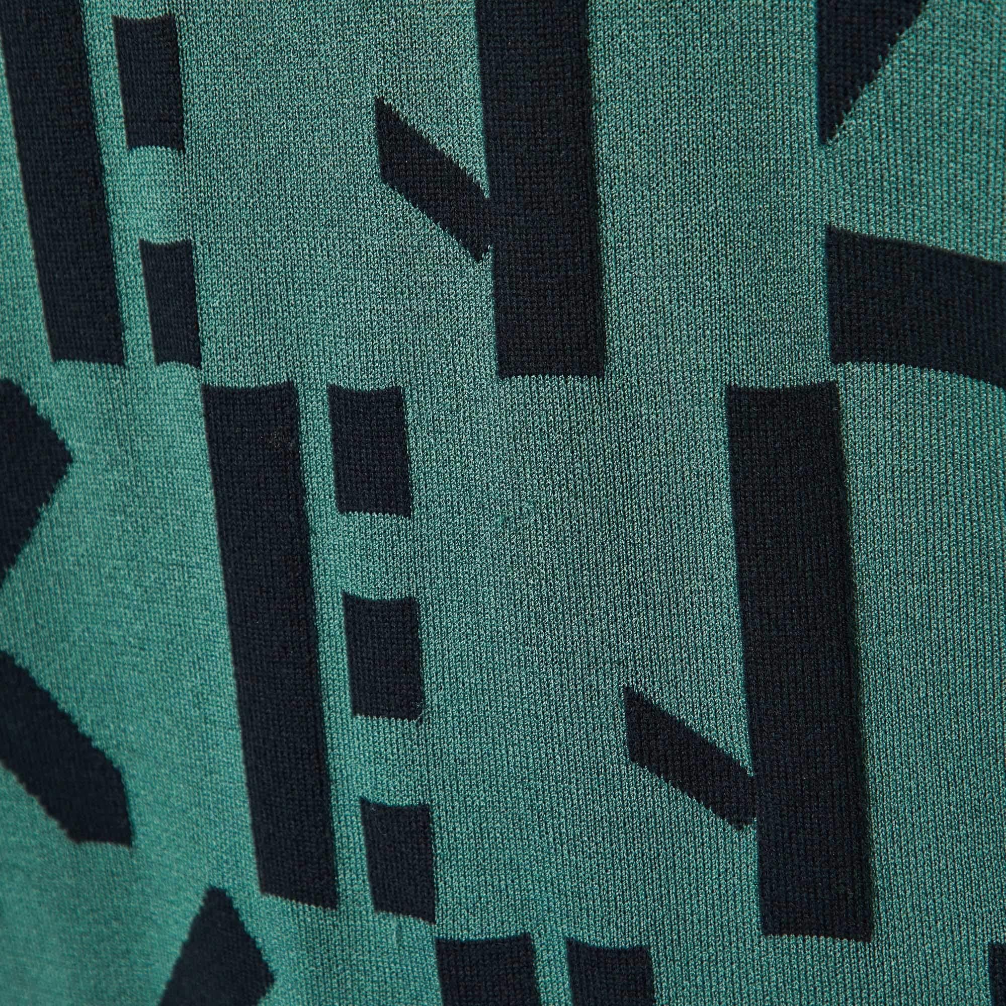 Men's Kenzo Green Logo Knit Track Suit Set M/S For Sale