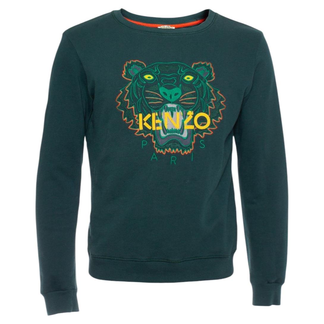 Kenzo, green sweater with tiger.