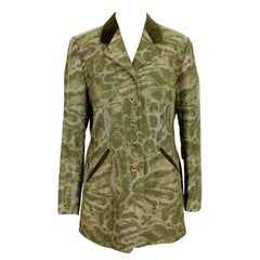Kenzo Green Wool Vintage Camouflage Jacket 1980s
