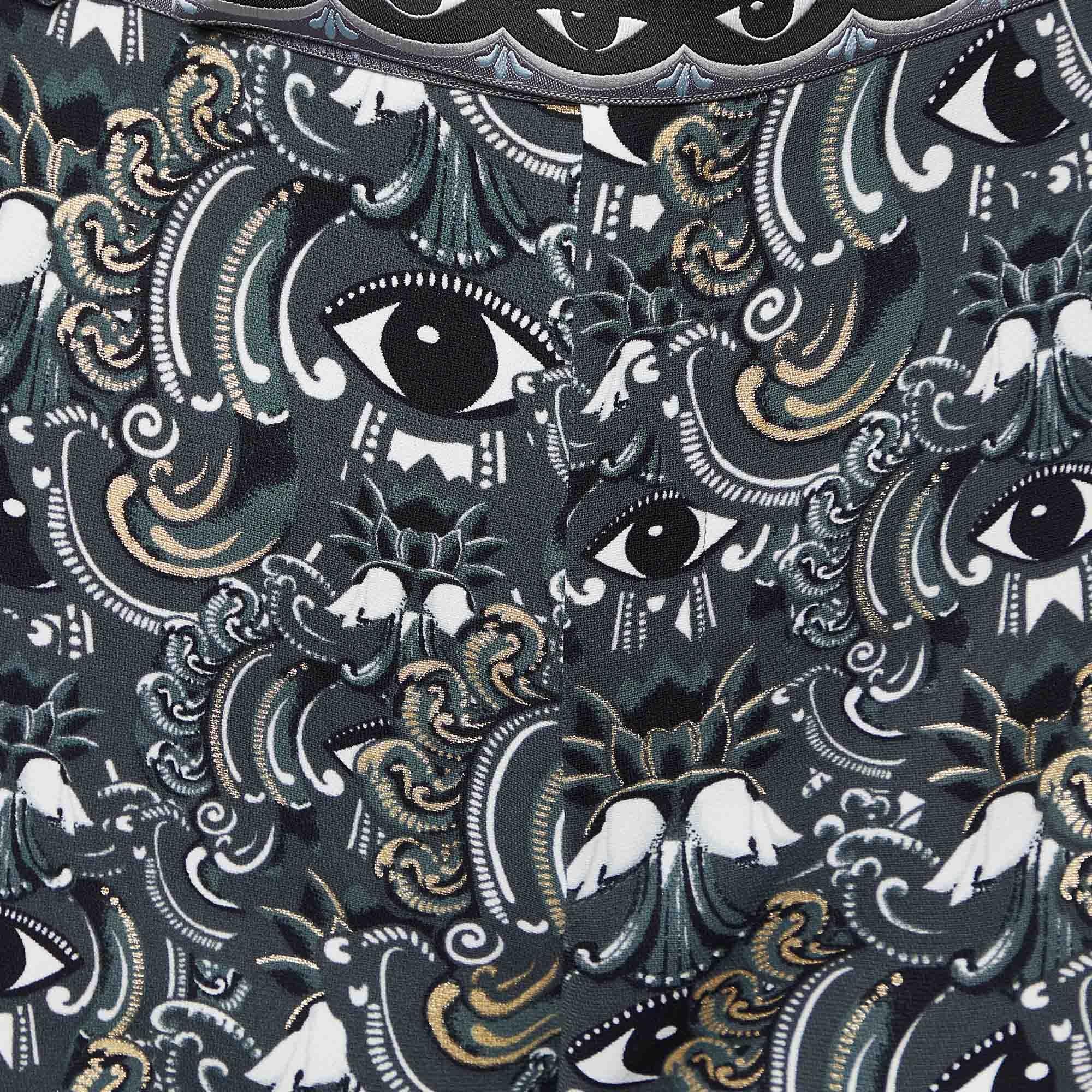 Kenzo Graue spitz zulaufende Hose aus Krepp mit Augendruck M (Schwarz) im Angebot