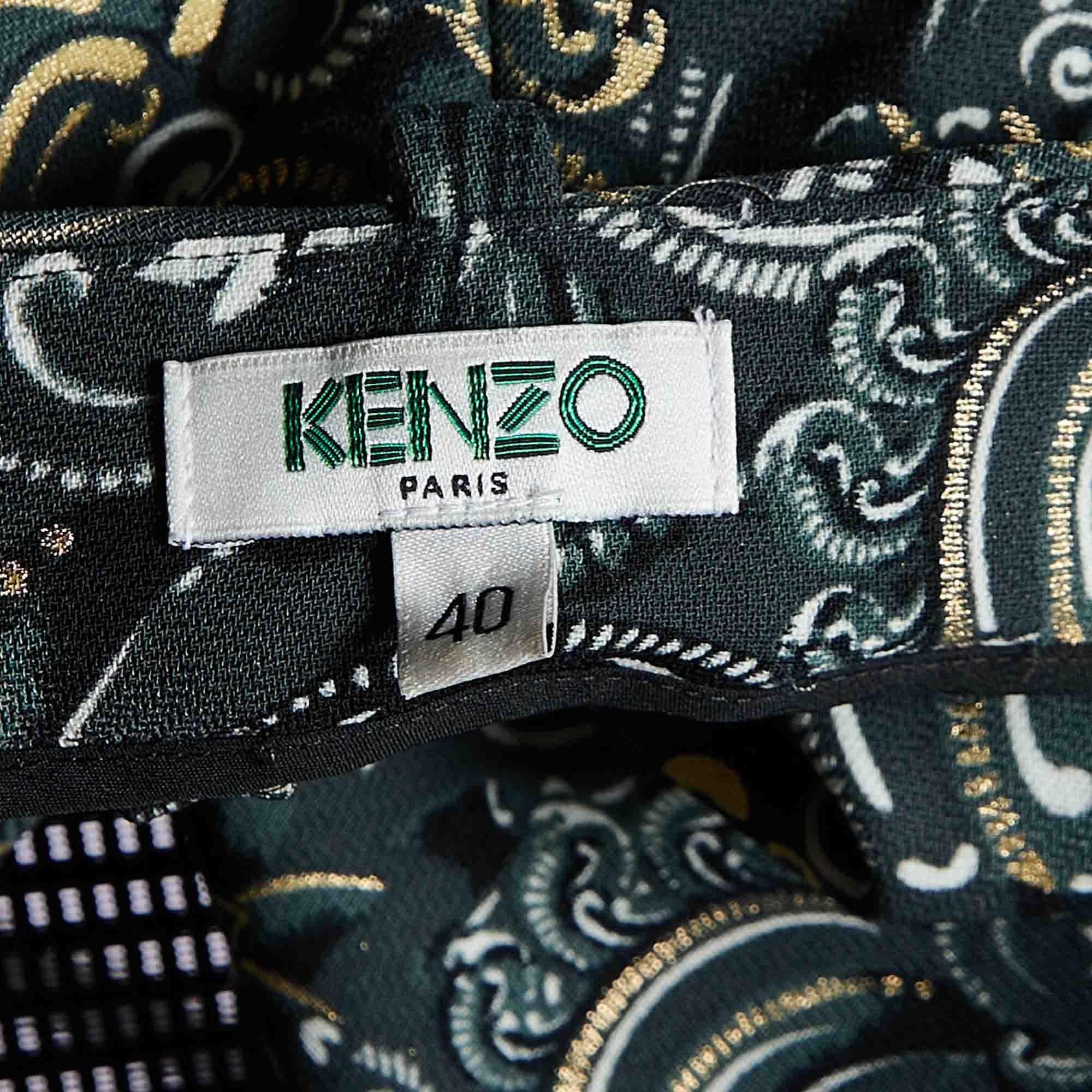 Kenzo Graue spitz zulaufende Hose aus Krepp mit Augendruck M im Zustand „Gut“ im Angebot in Dubai, Al Qouz 2