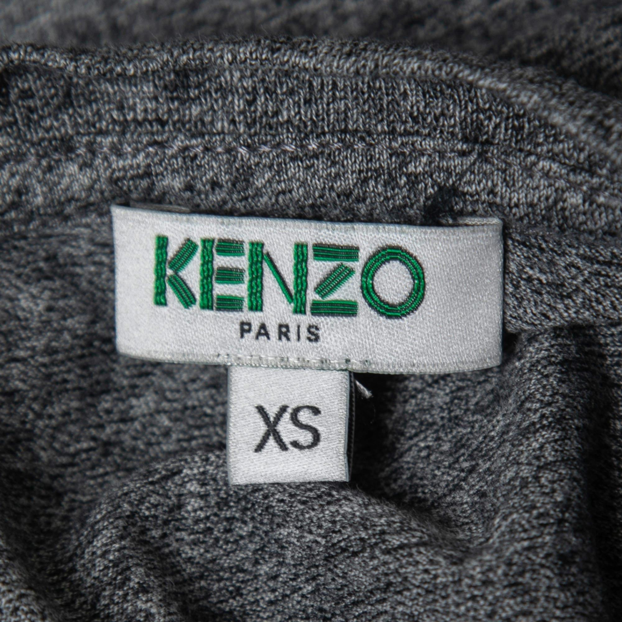 Kenzo Grey Eye Printed Cotton Crew Neck Half Sleeve T-Shirt XS In Good Condition For Sale In Dubai, Al Qouz 2