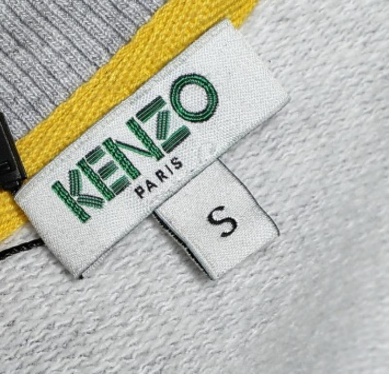 Kenzo Grey Knit Flying Tiger Embroidery Detail Sweatshirt S 1