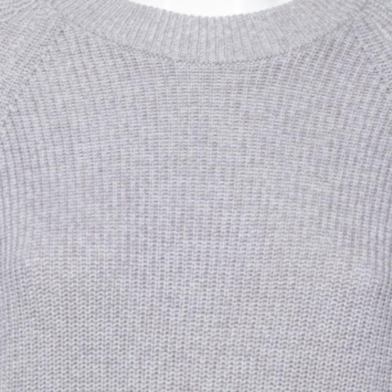 Robe-pull Kenzo à manches longues ornée d'un logo en tricot gris S Bon état - En vente à Dubai, Al Qouz 2