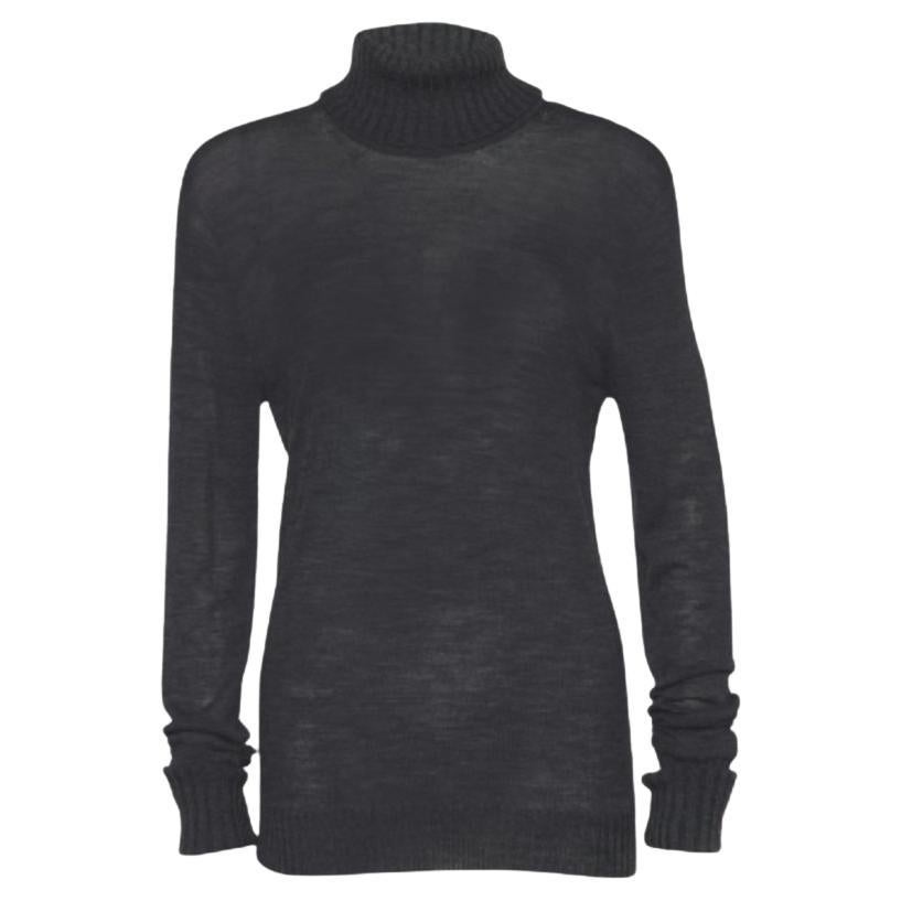 Kenzo Graues langärmeliges Rollkragen-Top L