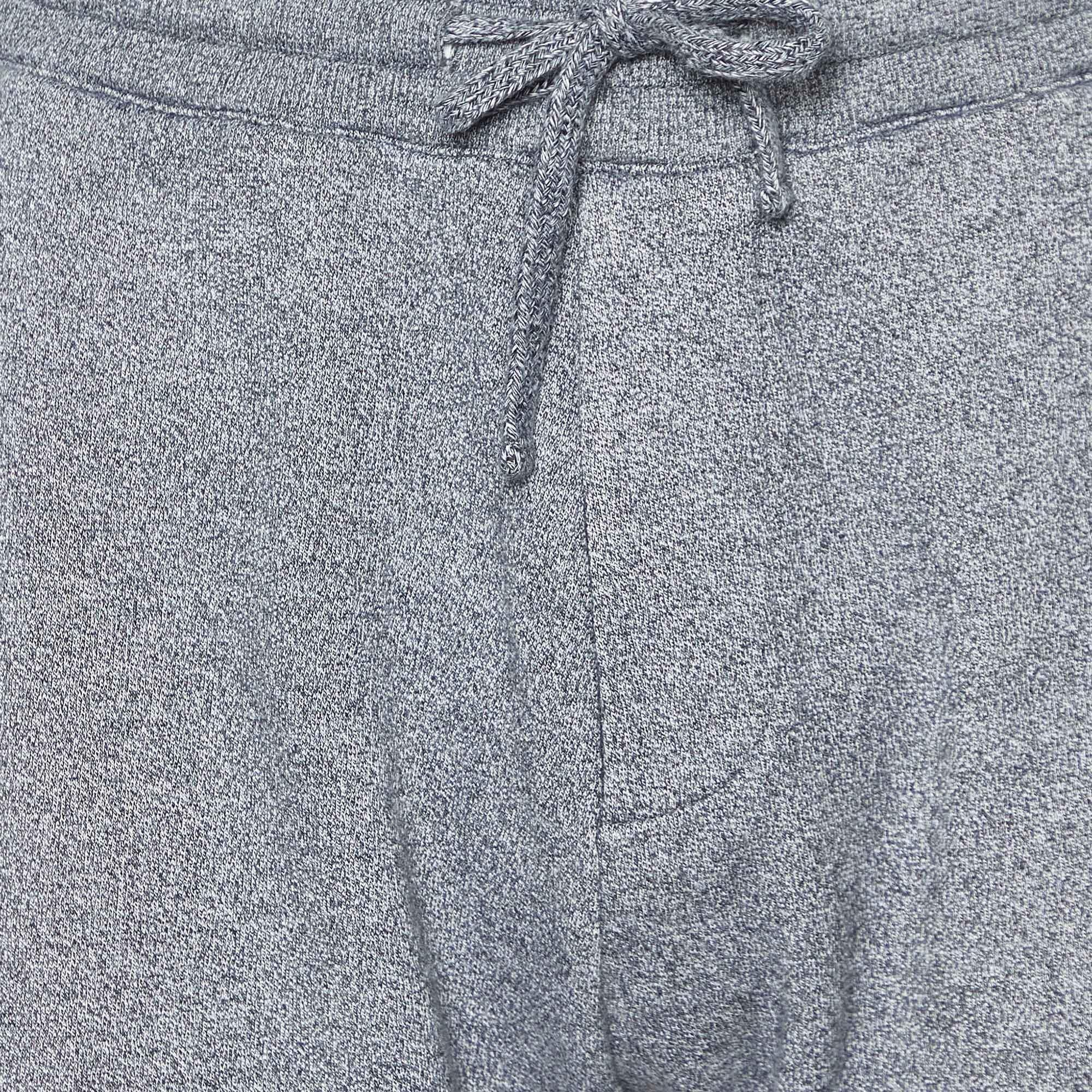 Gray Kenzo Grey Melange Cotton Logo Detail Jogger Pants S For Sale