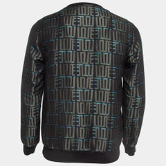 Kenzo Grey Monogram Jacquard Crew Neck Sweatshirt S