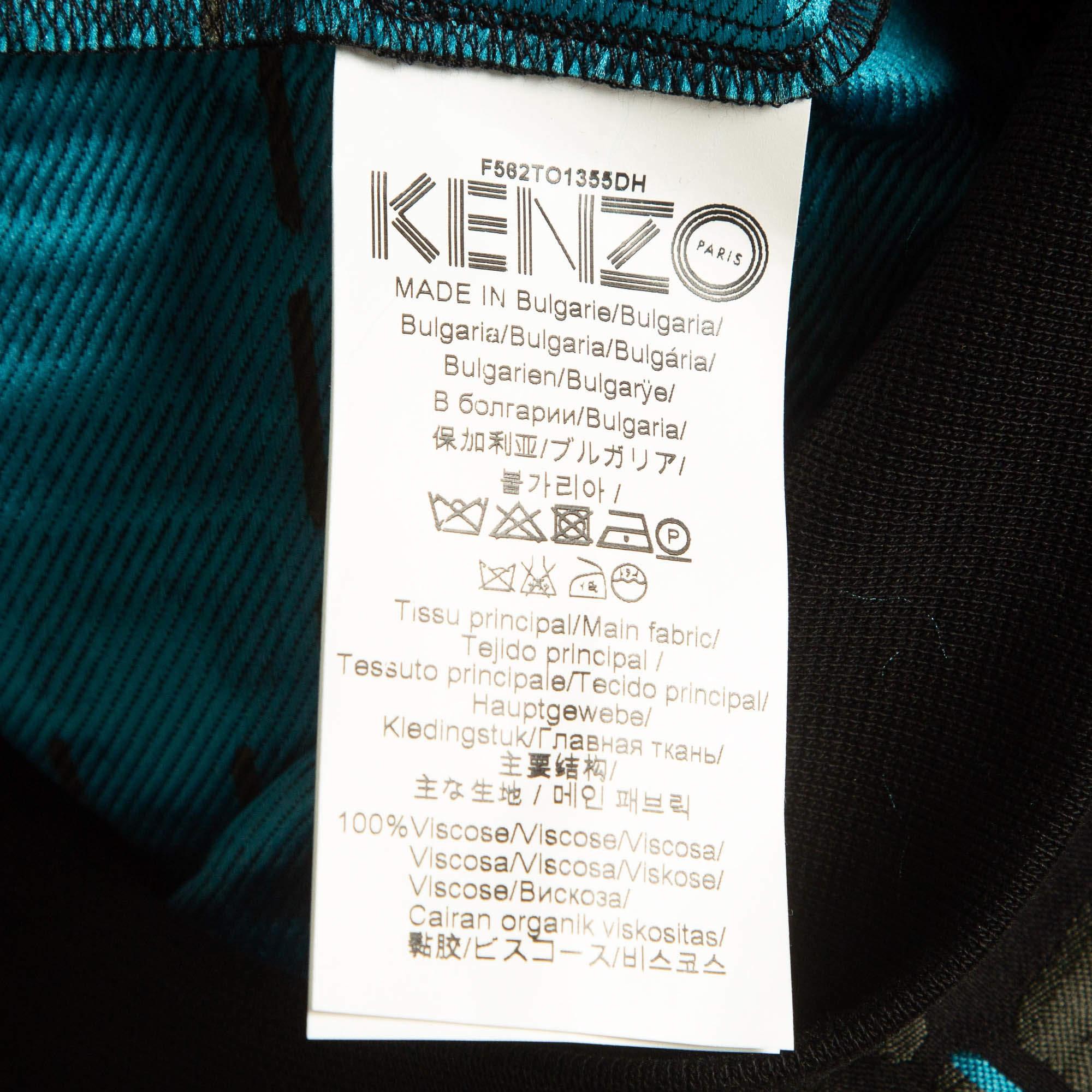 Kenzo Grey Monogram Jacquard Crew Neck Sweatshirt S For Sale 1