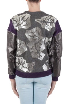 Kenzo Grey Monster Foil Print Multi Fabric Sweatshirt S