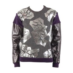 Kenzo Grey Monster Foil Print Multi Fabric Sweatshirt S